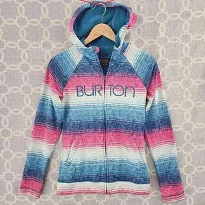 Burton Women's XS Hoodie Pastel Stripes Full Zip Pink/ Blue